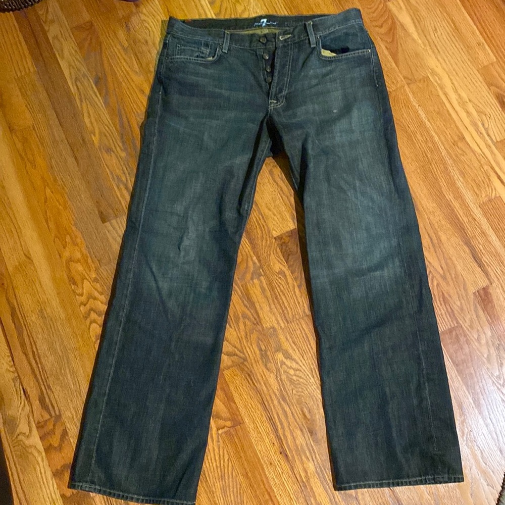 7 For All Mankind Men’s Relaxed Fit Button Fly Jeans 36 waist